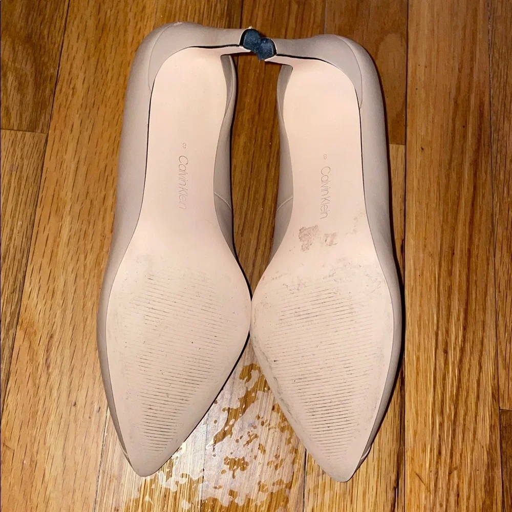 Anthropologie Calvin Klein Nude Heels. Gayle or Brady. ‎ Size 8.  Leather.